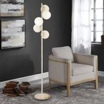 Uzel 5li Beyaz Patinalı Modern Tasarım Metal Lambader