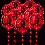 UZER LED Balonlar 10 Paket, 50 cm Işıklı BoboBalloons Helyum Tarzı, Noel Düğün Doğum Günü Sevgililer Günü Cadılar Bayramı Partisi Malzemeleri Süslemeleri için Parlayan Kabarcık Balonlar (Kırmızı ışık)