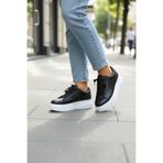 uzero Sneaker Kadın Ayakkabı Günlük Spor Casual Siyah-Beyaz Ayakkabı