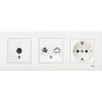Uzm Light Viko Karre Beyaz Üçlü Set Tv Uydu Priz, Nümeris, Topraklı Priz