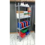 Uzman Grup Raf Sistemleri 4 Raflı 2 Metre 43X60 Çelik Raf - Depo Rafı -Dosya Dolabı - Kiler Rafı - Gri