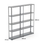 Uzman Grup Raf Sistemleri 5 Raflı 2 Metre 2 Blok 31 x 93 Çelik Depo Rafı