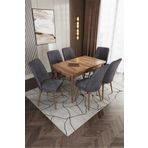 Uzmhome 6 Kişilik Açılır Masa Sandalye Takımı Mutfak Masası Takımı Salon Masası Yemek Masası Masa Takımı
