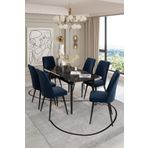 UZMHOME 80x130 Açılabilir Yemek Masası, Yemek Masa Takımı, 6 Kişilik Masa Sandalye