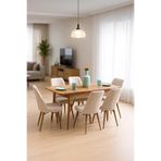 UZMHOME 80x130 Açılabilir Yemek Masası, Yemek Masa Takımı, 6 Kişilik Masa Sandalyeli