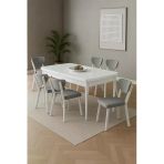 UZMHOME 80x130 Yemek Odası Takımı 6 Sandalyeli Açılır Kapanır Masa Takımı