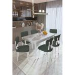 Uzmhome Bella Mutfak Masası Takımı Yemek Odası Takımı Açılabilir Masa 6 Sandalyeli 80 X 130 Masalı