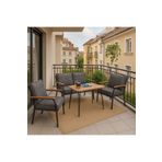 UZMHOME Rüya Balkon Bahçe Cafe Metal , Kanepe Koltuk Takımı Bahçe Mobilyası 60x90 Masalı