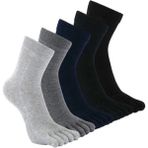 UZN Socks 4 Çift Parmaklı Çorap – Günlük Kullanıma Uygun, Nefes Alabilen, Rahat Kalıp - 40 - 45 - Siyah - Açık