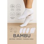 UZN SOCKS 4’lü Bambu İplik 200 İğne Dikişsiz Yumuşak Dokulu Parfümlü Patik Çorap