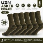Uzn Socks 6 Çift Asker Çorabı – Pamuklu, Dayanıklı, Nefes Alan Uzun Konç Çorap - 40 - 45 - Yeşil
