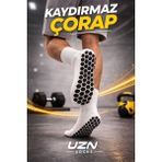 Uzn Socks Kaydırmaz Taban Spor Çorap – Unisex Performans Çorabı (1 Çift) - 40 - 45 - 00-Beyaz