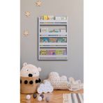 uznticaret Suntalam Montessori Çocuk Odası Eğitici Kitaplık 4 Raflı Beyaz Kitaplık60x120 Duvara Monte 60 cm Su