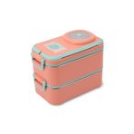 Uzspace 1200 ml Iki Kat Dört Bölme Paslanmaz Çelik Lunch Box Yeni Nesil Sefer Tası-Sos Kaseli MODEL-FFLBOX8023 - Turuncu