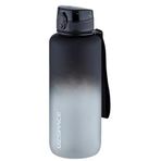 Uzspace 1500ml Mega Boy Soft Touch Çift Renk Motivasyon Tritan Su Matarası (Siyah-Beyaz)