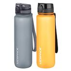 Uzspace 2'li 1000 ml Fiftyfifty Gri - Turuncu Tritan Matara Seti