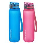 Uzspace 2'li 1000 ml Fiftyfifty Mavi - Pembe Tritan Matara Seti