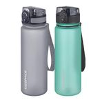 Uzspace 2'li 500 ml FiftyFifty Gri - Koyu Mavi Tritan Matara Seti