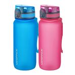 Uzspace 2'li 650 ml Fiftyfifty Mavi - Pembe Tritan Matara Seti