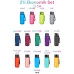 Uzspace 2'li 650 ml Fiftyfifty Pembe - Turuncu Tritan Matara Seti