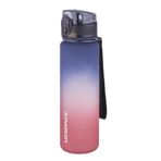 Uzspace 500ml Soft Touch Çift Renk Motivasyon Tritan Su Matarası (Lacivert-Kırmızı)