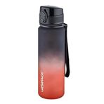 Uzspace 500ml Soft Touch Çift Renk Motivasyon Tritan Su Matarası (Siyah-Kırmızı)