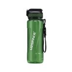 Uzspace 850ml Pipetli Ölçü Skalalı Şeffaf Gövde Tritan Su Matarası (Yeşil)