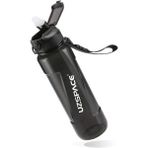Uzspace Fiftyfifty 850 ml Siyah Tritan Su Matarası BPA İçermez Dayanıklı Yapı ile Spor ve Outdoor Kullanım
