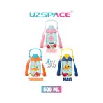 Uzspace Pipetli 500 Ml Boyun Askılı Tritan Çocuk Su Matarası -kutulu- Ffuz2201500 001 mavi