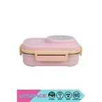 Uzspace Vagonlife Bento 1100ml Lunchbox Yeni Koleksiyon Tek Katlı 3 Bölmeli Kaseli Çelik Sefer Tası Yemek Kutusu Açık Pembe-sarı Çok Renkli