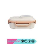 Uzspace Vagonlife Bento 1100ml Lunchbox Yeni Koleksiyon Tek Katlı 3 Bölmeli Kaseli Çelik Sefer Tası Yemek Kutusu Bej - Açık Kahve Çok Renkli