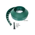 Üzümcü ÇİM AYIRICI ESNEK YEŞİL PLASTİK 25 mt + 50 adet sabitleme kazığı