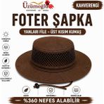 Üzümoğlu Foter Şapka Yanları File Nefes Alabilir Outdoor Kamp Balıkçılık Şapkası - Renkli - Kahverengi