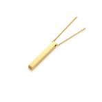 Uzun Bar Dikdörtgen Gold Çelik Erkek Kolye 70cm
