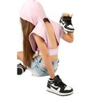 Uzun Bilekli Unisex Beyaz Siyah Çocuk Spor Sneaker Ayakkabı 31