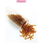 Uzun Boru Kesme Boncuk Çap 2mm Uzunluk 10 mm - 20 Gram - Şeffaf Gold - BNC254