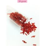 Uzun Boru Kesme Boncuk Çap 2mm Uzunluk 10 mm - 20 Gram - Şeffaf Kırmızı - BNC260