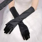 Uzun Boy Ekstra Parlak Saten Eldiven Siyah Renk (4767) - 1OL7597-8765