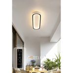Uzun Elips Model Modern Plafonyer Avize 50x16 Cm Siyah