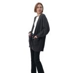 Uzun Gri Hırka Oversize/Geniş Kesim 1710118-80023 Siyah-80023 S