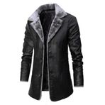 Uzun Kaban Içi Kürk Hakiki Deri (Siyah, 3XL)