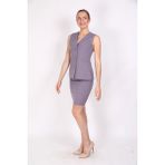 Uzun Klasik Yelek & Kısa Kalem Etek Takım-Antrasit - 8 Drop (Uzun-Dar Kalıp) - 42
