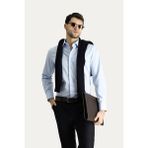 Uzun Kol Regular Fit Non Iron Ütü Gerektirmeyen Pamuklu Gömlek - Uçuk Mavi