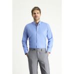 Uzun Kol Slim Fit Dar Kesim Non Iron Ütü Gerektirmeyen Pamuklu Gömlek - Aqua Mavisi