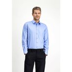 Uzun Kol Slim Fit Dar Kesim Pamuklu Non Iron Saten Klasik Gömlek - Açık Mavi