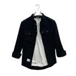 Uzun Kol Slim Fit Erkek Kadife Gömlek-6969 SİYAH S