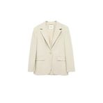 Uzun Kollu Cepli Düğmeli Çizgili Oversize Blazer Ceket