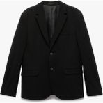 Uzun Kollu Kapaklı Cep Detaylı Düğmeli Slim Fit Mono Yaka Blazer Ceket - 50 - Siyah