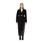 Uzun Kollu Kemer Detaylı Peplum Blazer Ceket