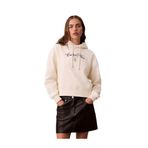 Uzun Kollu Kısa Grafikli Kapüşonlu Kadın Beyaz Sweatshirt LV047E208G-YAT